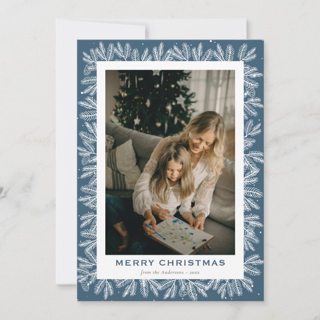 Tarjeta Festiva Navidades de fotografía de pinturas de personaliza (Anverso)