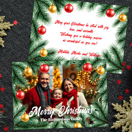 Tarjeta Festiva Navidades de fotografía de ramas de pinturas festi