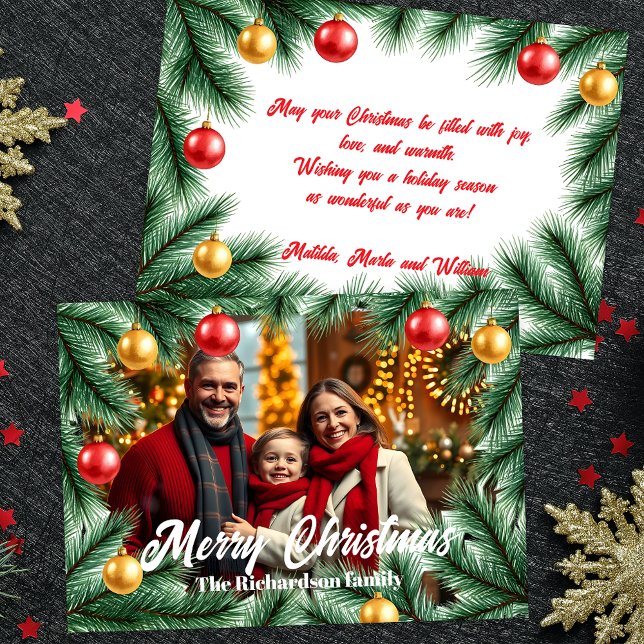 Tarjeta Festiva Navidades de fotografía de ramas de pinturas festi (Subido por el creador)
