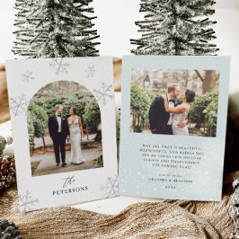 Tarjeta Festiva Navidades de fotografía de recién casados en festi