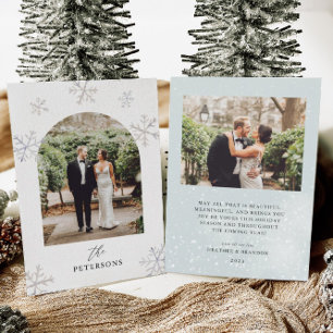 Tarjeta Festiva Navidades de fotografía de recién casados en festi