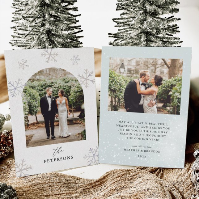Tarjeta Festiva Navidades de fotografía de recién casados en festi (Subido por el creador)