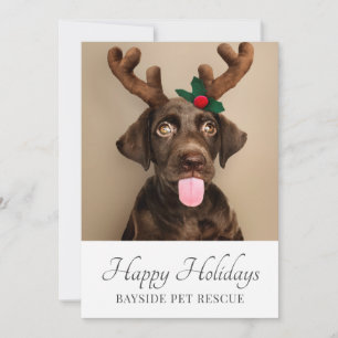 Tarjeta Festiva Navidades de fotografía de rescate de mascotas