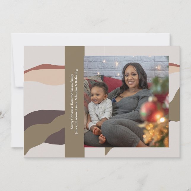 Tarjeta Festiva Navidades de fotografía de resumen retro (Anverso)