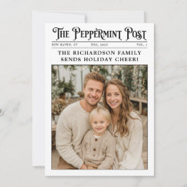 Tarjeta Festiva Navidades de fotografía de revisión de año de fami