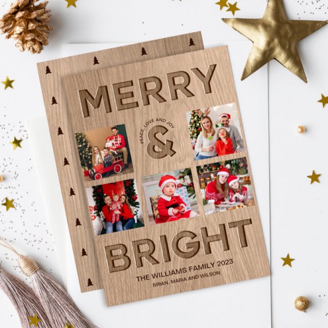 Tarjeta Festiva Navidades de fotografía de Rústico Brillante (Subido por el creador)