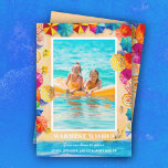 Tarjeta Festiva Navidades de fotografía de Sand Sea Beach Umbrella<br><div class="desc">Comparte tu foto favorita de las vacaciones en la playa o tu foto del clima cálido en esta tarjeta de vacaciones de los Navidades que incluye arena, mar y coloridas sombrillas de playa y tu mensaje en blanco moda. Seleccione Matte para papel más pesado y alta definición para obtener la...</div>