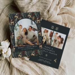 Tarjeta Festiva Navidades de fotografía de Scandi Card Boho Nordic