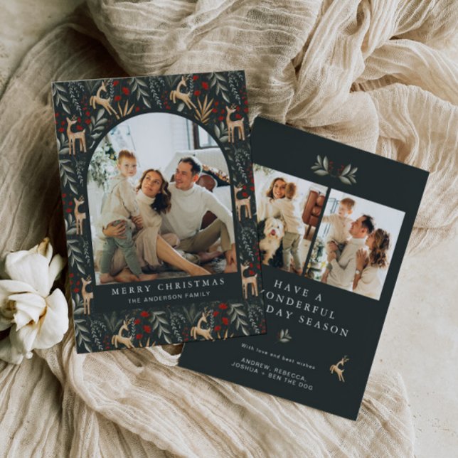 Tarjeta Festiva Navidades de fotografía de Scandi Card Boho Nordic (Subido por el creador)