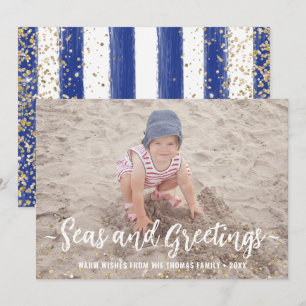 Tarjeta Festiva Navidades de fotografía de Seas y Saludos Purpurin