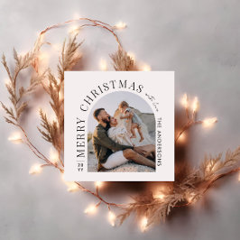 Tarjeta Festiva Navidades de fotografía de tipografía moderna