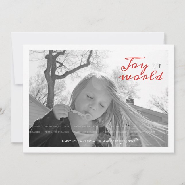 Tarjeta Festiva Navidades de fotografía de vacaciones planas disfr (Anverso)