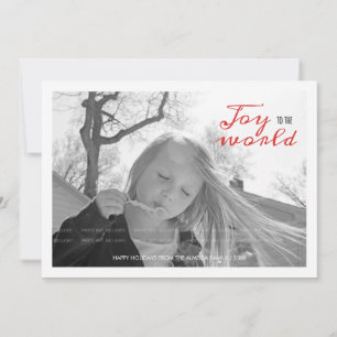 Tarjeta Festiva Navidades de fotografía de vacaciones planas disfr