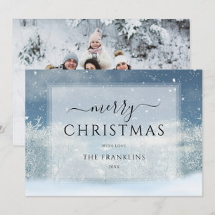 Tarjeta Festiva Navidades de fotografía de Winter Wonderland Fores