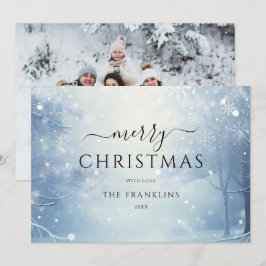 Tarjeta Festiva Navidades de fotografía de Winter Wonderland Fores