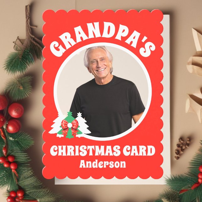 Tarjeta Festiva Navidades de fotografía del abuelo personalizado (Subido por el creador)