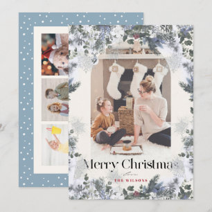Tarjeta Festiva Navidades de fotografía del Arco Botánico Azul Boh
