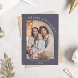 Tarjeta Festiva Navidades de fotografía del Arco Moderno Morado y