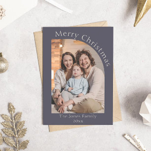 Tarjeta Festiva Navidades de fotografía del Arco Moderno Morado y 