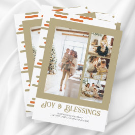 Tarjeta Festiva Navidades de fotografía del bloque moderno 4 perso
