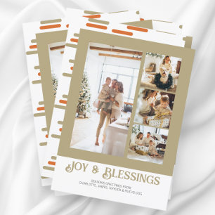 Tarjeta Festiva Navidades de fotografía del bloque moderno 4 perso