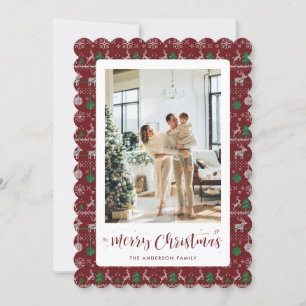 Tarjeta Festiva Navidades de fotografía del patrón invernal blanco