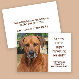 Tarjeta Festiva Navidades de fotografía del pequeño auxiliar de Sa