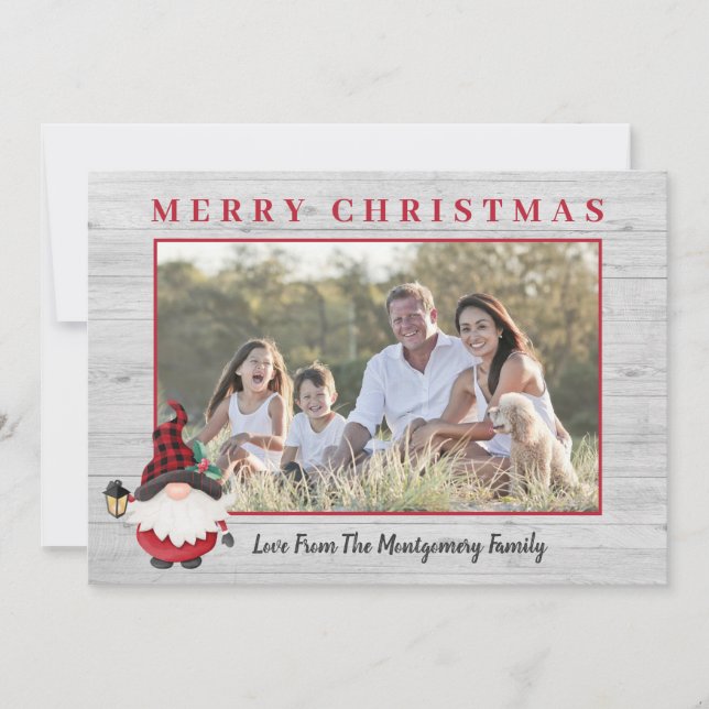 Tarjeta Festiva Navidades de fotografía del Personalizado Cute Lum (Anverso)