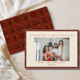 Tarjeta Festiva Navidades de fotografía del Personalizado Red Gold