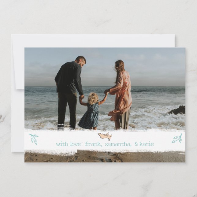 Tarjeta Festiva Navidades de fotografía elegantes (Anverso)