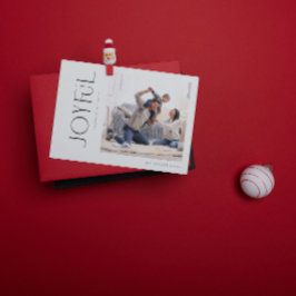 Tarjeta Festiva Navidades de fotografía familiar alegres y mínimos