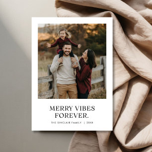 Tarjeta Festiva Navidades de fotografía familiar moderna de Merry 