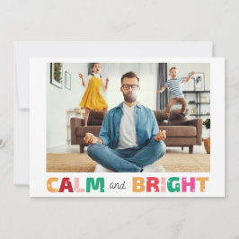 Tarjeta Festiva Navidades de fotografía familiares alegres y diver