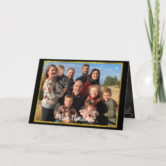 Tarjeta Festiva Navidades de fotografía familiares con elementos G