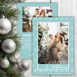 Tarjeta Festiva Navidades de fotografía familiares de doble cara c