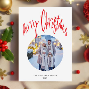 Tarjeta Festiva Navidades de fotografía familiares de escritura re