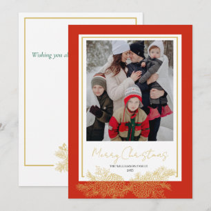 Tarjeta Festiva Navidades de fotografía familiares elegantes de Re