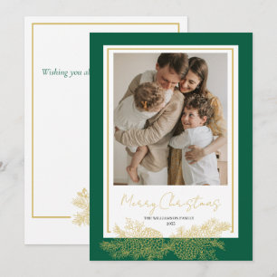 Tarjeta Festiva Navidades de fotografía familiares elegantes y de