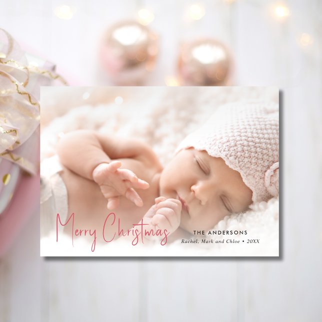 Tarjeta Festiva Navidades de fotografía familiares modernos (Subido por el creador)