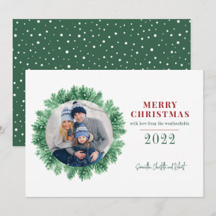 Tarjeta Festiva Navidades de fotografía familiares Personalizado m