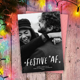 Tarjeta Festiva Navidades de fotografía honrados de la tipografía 
