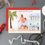 Tarjeta Festiva Navidades de fotografía Mele Kalikimaka Palm Tree<br><div class="desc">Una divertida plantilla de tarjetas de Navidades fotográficos Mele Kalikimaka para tu familia. Este bonito diseño cuenta con un ilustracion de palmera decorado con adornos y luces. Agregue tres fotos a esta plantilla de collage de vacaciones única. LA FOTO DE LA MUESTRA NO ESTÁ INCLUIDA. SUSTITÚYASE CON SU PROPIA FOTO...</div>