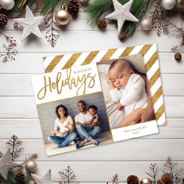 Tarjeta Festiva Navidades de fotografía Merriest Faux Relieve meta (Subido por el creador)
