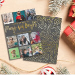 Tarjeta Festiva Navidades de fotografía Merry and Bright Faux Gold<br><div class="desc">Presentamos nuestra moderna y sencilla tarjeta de felicitaciones navideñas, diseñada para darle un toque de elegancia y calidez a su temporada de vacaciones. Esta tarjeta presenta un diseño limpio y minimalista, lo que permite que tus preciadas fotos ocupen el centro del escenario. El punto central de la tarjeta es la...</div>