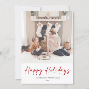 Tarjeta Festiva Navidades de fotografía Minimalistas de escritura