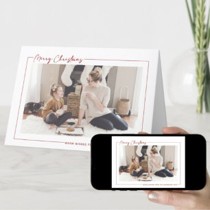 Tarjeta Festiva Navidades de fotografía Minimalistas de escritura