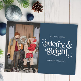 Tarjeta Festiva Navidades de fotografía Minimalistas de Merry y Br