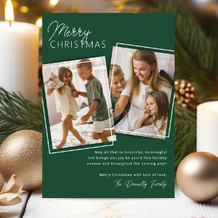 Tarjeta Festiva Navidades de fotografía mínimos de Green 2