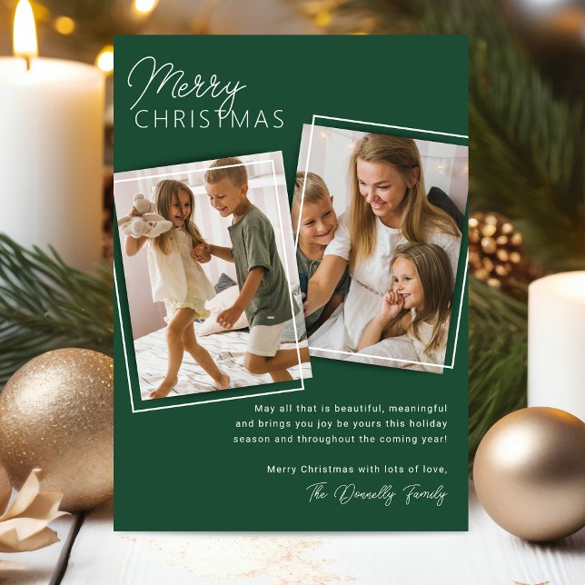 Tarjeta Festiva Navidades de fotografía mínimos de Green 2 (Subido por el creador)