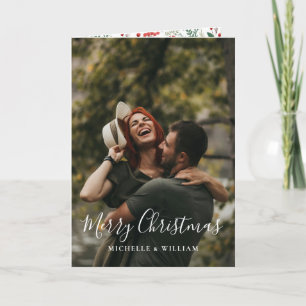 Tarjeta Festiva Navidades de fotografía mínimos modernos guión dob